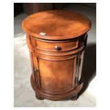 Wooden round side table, approx  21x29 inches