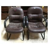 Pair of padded armchairs