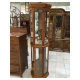 Wooden corner cabinet, approx 76x20 inches