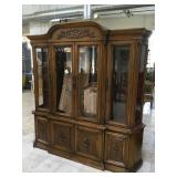 Wooden china hutch w/glass shelves, approx