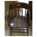 Antique Oak pressed back captains chair