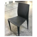 2 Bellini copy black chair molded plastic, one