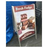 Metal frame Sandwich sign, approx 40 inches tall