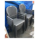 Lot of 10 black plastic armchairs