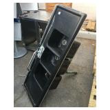 Black sink frame w/plumbing, approx 50 inches