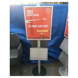 Advertising floor sign, approx 6 ft tall