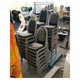 Pallet lot of metal frame stackable chairs