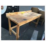 Wooden work bench, approx 6ft long