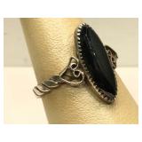 Sterling Silver ring with Hematite - size 8