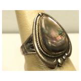 Sterling Silver NA handmade ring with Abalone -
