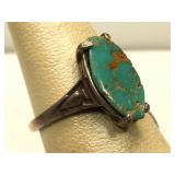 Sterling Silver NA handmade ring with Raw