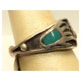 Sterling Silver NA Handmade ring with Turquoise -