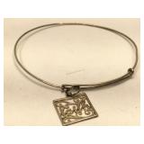Sterling Silver bangle bracelet with Faith charm