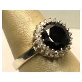 Sterling Silver ring with 5.98 carat Black
