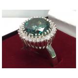 Sterling Silver ring with 10.06 carat Blue