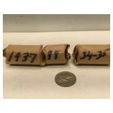 Rolls of Buffalo Nickels - 1934-1938 - from the