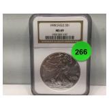 NGC MS-69 1998 American Silver Eagle