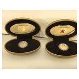 Pair of Sterling Silver Proof Canadian Quarters -