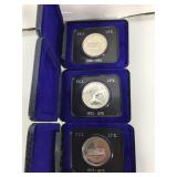 Lot of 3 - 1973 Canadian Silver Dollar coins in