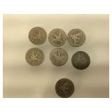 Lot of worn Silver Barber Quarters - incl. 1904-O