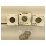 Lot of Silver Barber Quarters in holders