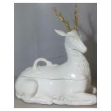 Porcelain white deer by Port Royal made In Italy
