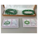 Genuine Jade Necklace and Bracelet Set with