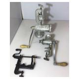 Primitives Lot - Pair of vintage meat grinders