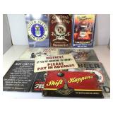 Lot of 10 Metal Man Cave signs - most new in