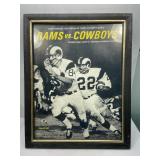 Vintage football program in frame
