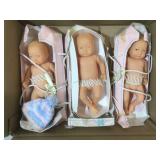 3 Italian Made Rubber Baby dolls in boxes -