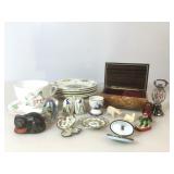 Art-Glass Egg by GES, wooden jewelry/music box,