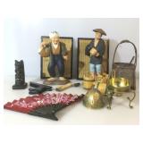 Hand-carved bone storage container 6in. w/wooden