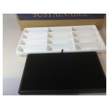 8 White Hard Plastic Divided drawer Trays  Approx