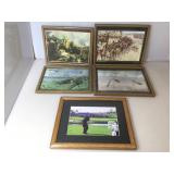5 Assorted framed Art Prints.  Approx. 12x15