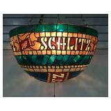 Vintage Schlitz hanging dome shade, 21 inches