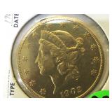 Gold $20 Liberty 1902 s American Coin