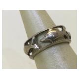 Sterling Silver Dolphin Ring - size 8.25