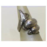 Sterling Silver Dolphin ring - size 7.25
