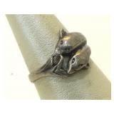 Sterling Silver Dolphin ring - size 7.75