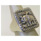 Sterling Silver Elephant ring - size 8.5