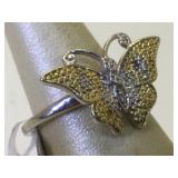 Sterling Silver Butterfly ring - size 8