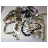 Tray Lot of Assorted Costume Jewelry. Tray not