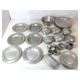 York MetalCrafters large set of plates, holders