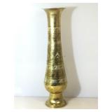 Tall brass vase, approx 6x24 inches tall
