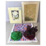Lot of Asian prints and resin figures