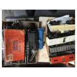 6 Marx train cars with large amount of tracks,