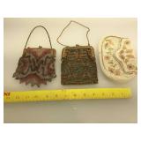 2 Vintage Art Deco purses, and a beaded clutch