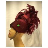 Vintage feathered Showgirl hat, with original
