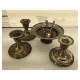 Sterling weighted bowl, 3 Sterling weighted